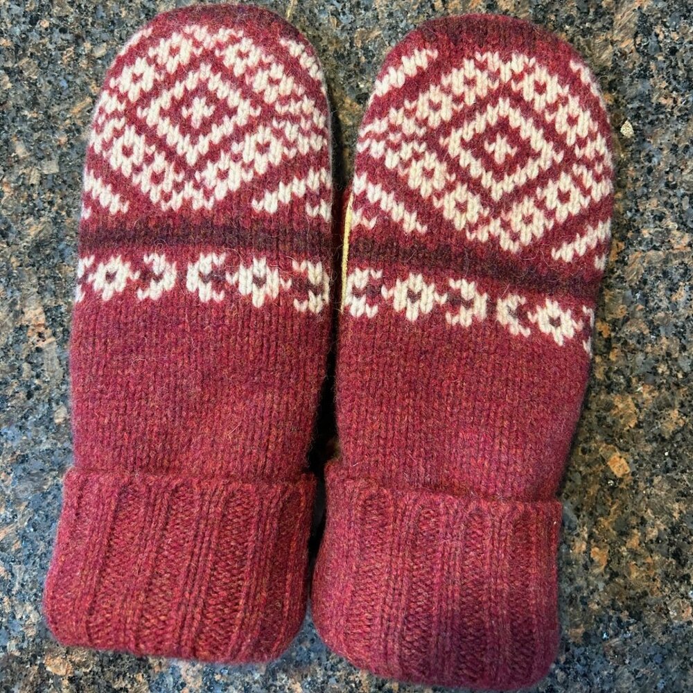 Felted Wool Mittens handcrafted from Lambs Wool and Merino Wool Sweaters.